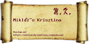 Miklós Krisztina névjegykártya